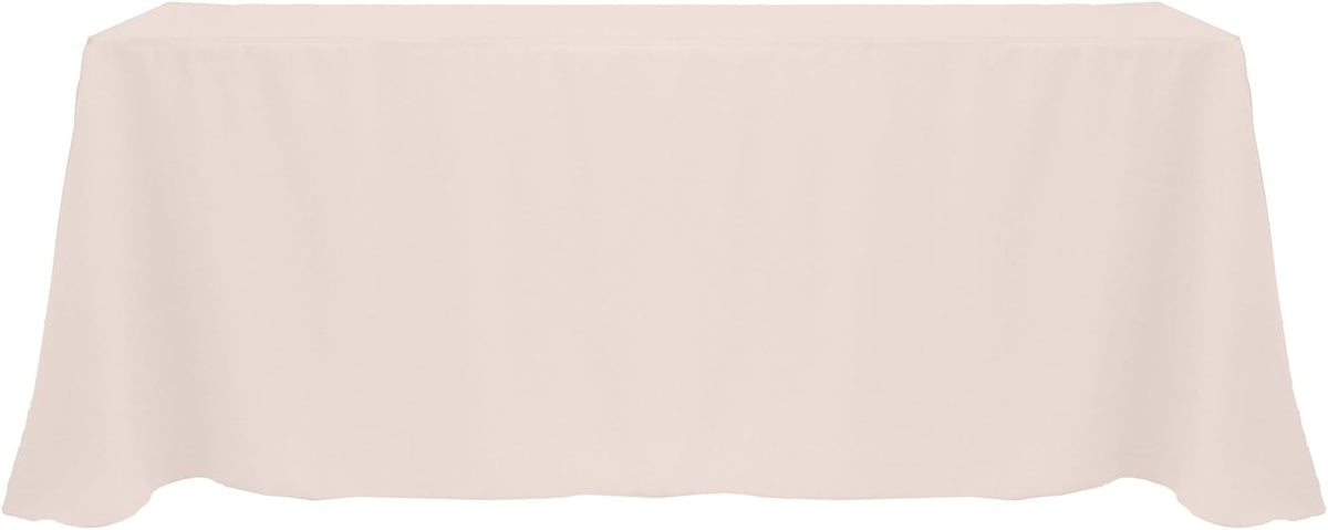 90x132-Inch Rectangular Polyester Tablecloth, Ice Peach