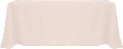 90x132-Inch Rectangular Polyester Tablecloth, Ice Peach