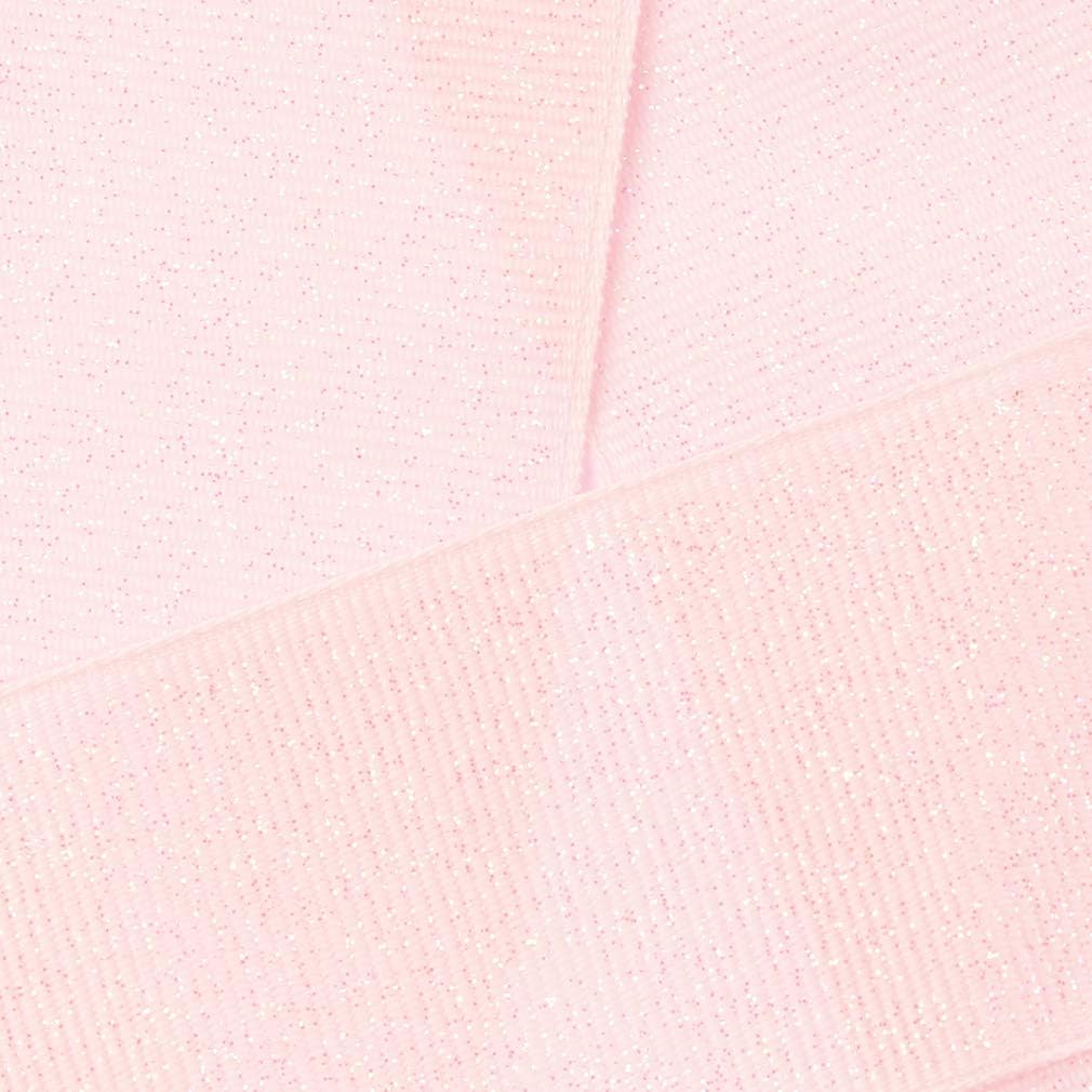 3" Glitter Grosgrain Ribbon, 3 Inch Wide – Sparkle Dazzle Ribbon for Cheer & Dance Hair Bows, Crafts, Gift Wrapping, DIY Bow Making, Headbands & Decorations (Light Pink, 25yds Long)
