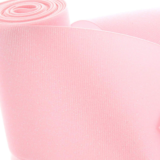3" Glitter Grosgrain Ribbon, 3 Inch Wide – Sparkle Dazzle Ribbon for Cheer & Dance Hair Bows, Crafts, Gift Wrapping, DIY Bow Making, Headbands & Decorations (Light Pink, 25yds Long)