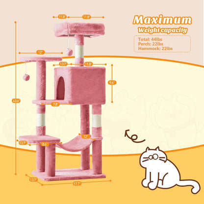 44 Inch Small Cat Tree Tower for Indoor Cats and Kittens