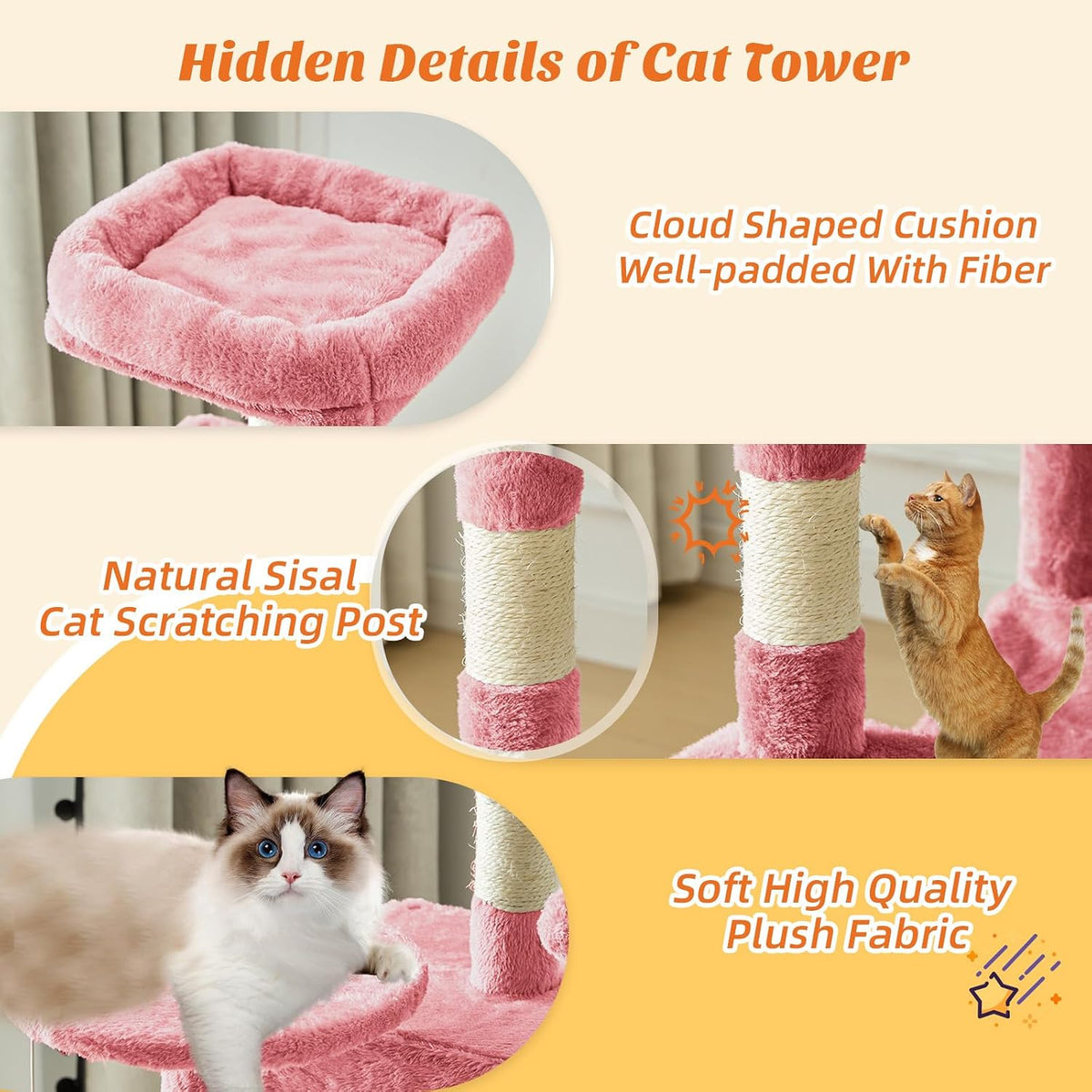 44 Inch Small Cat Tree Tower for Indoor Cats and Kittens