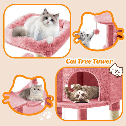 44 Inch Small Cat Tree Tower for Indoor Cats and Kittens
