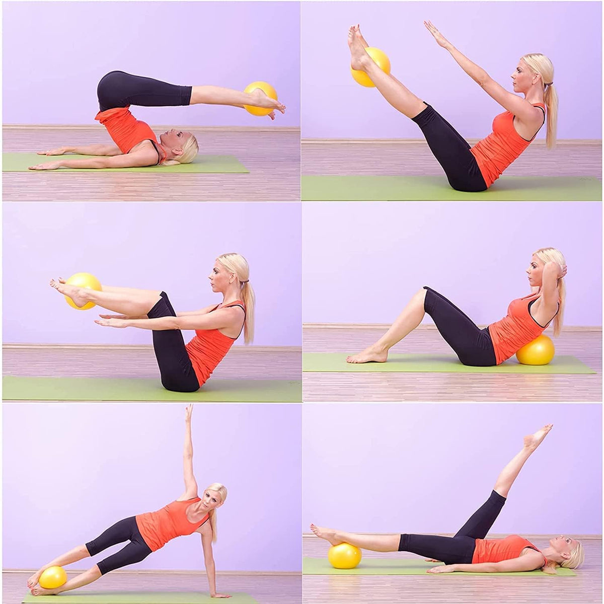 9-Inch Pilates Exercise Ball for Yoga, Barre, Fitness & Physical Therapy Mini Squishy Balance Ball for Home Workouts