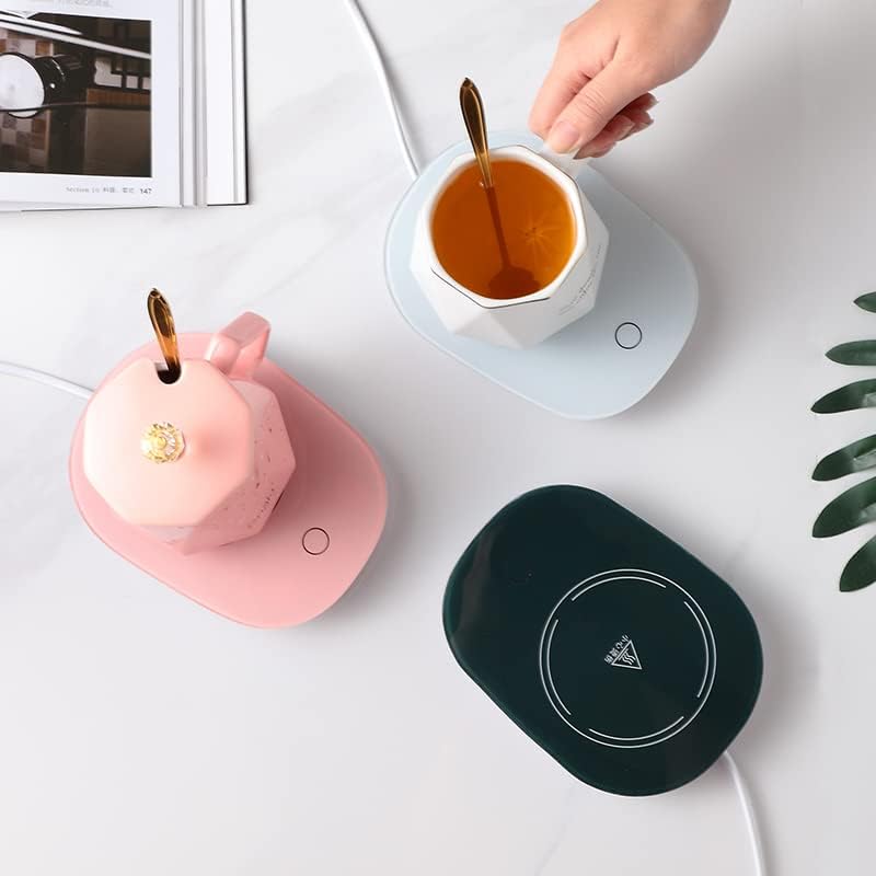Coffee Warmer for Desk with Mug Set. Birthday Gifts Graduation Gifts for Woman. Coffee Cup Warmer with Automatic Shut Off, Heated Coffee Mug. Drink Warmer for Cocoa, Tea, Milk (Pink)