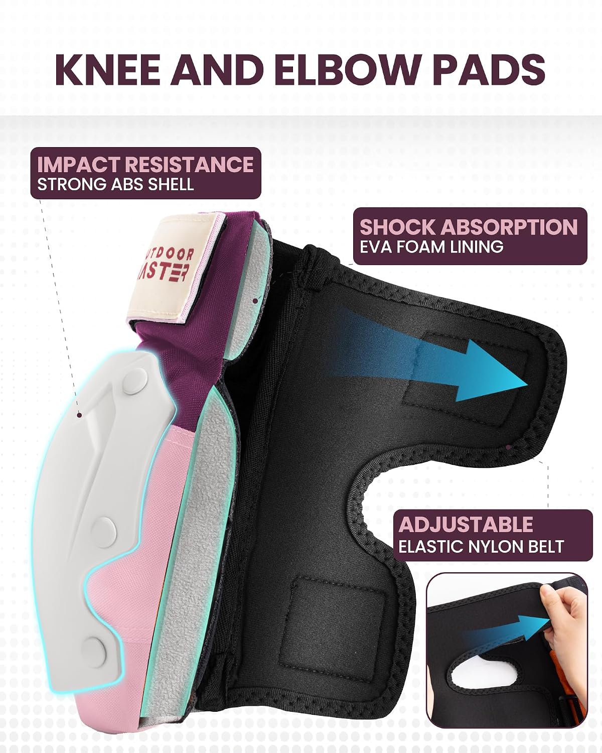 Skateboard Knee Pads Elbow Pads Wrist Guards for Adult Youth