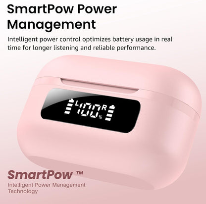 NC9 Hybrid Active Noise Cancelling Wireless Earbuds, 60H, LED Display