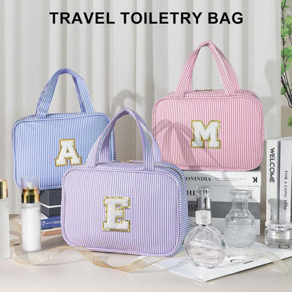 Travel Hanging Toiletry Bag, Personalized Initial Toiletry Pouch, Birthday Gifts for Women Mom Daughter Sister Friends, Cruise Essentials, Pink K