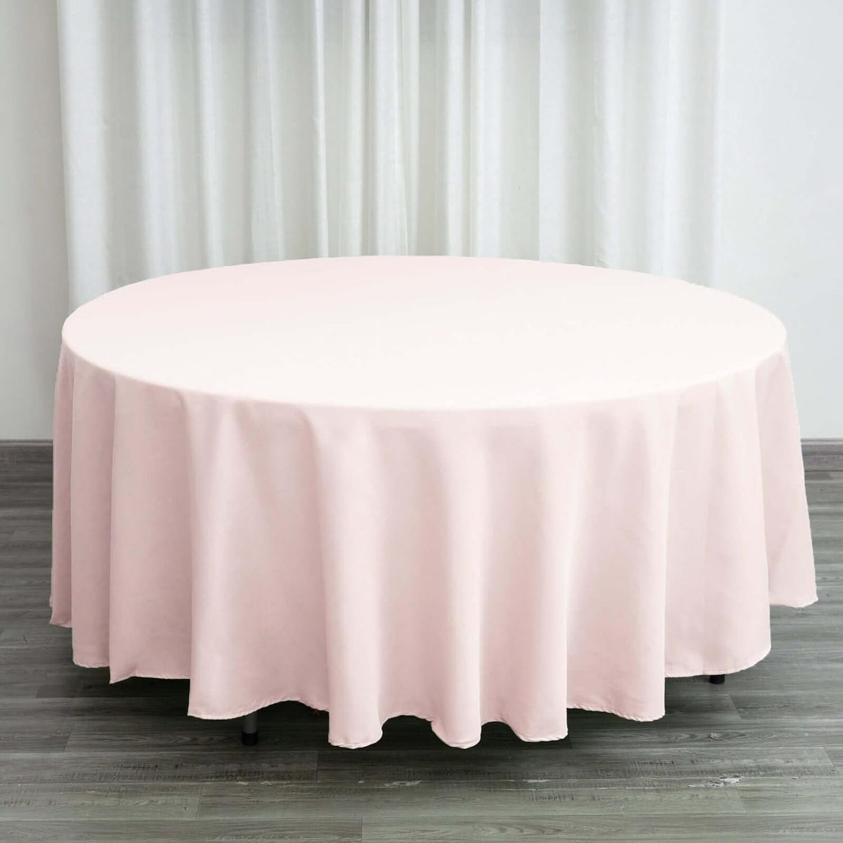 Round Tablecloth, 108 Inch Stain & Wrinkle Resistant Washable Table Cloth, Decorative Polyester Fabric Table Cover for Banquet, Wedding, Dining- Blush