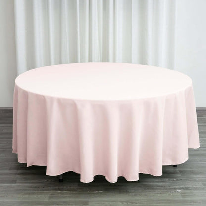 Round Tablecloth, 108 Inch Stain & Wrinkle Resistant Washable Table Cloth, Decorative Polyester Fabric Table Cover for Banquet, Wedding, Dining- Blush