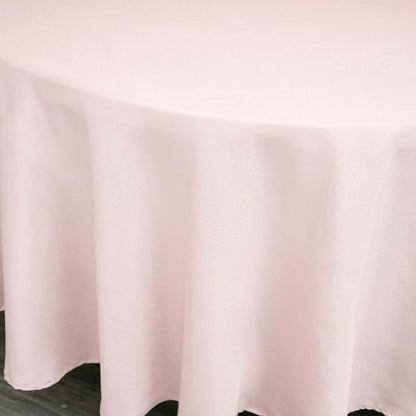 Round Tablecloth, 108 Inch Stain & Wrinkle Resistant Washable Table Cloth, Decorative Polyester Fabric Table Cover for Banquet, Wedding, Dining- Blush