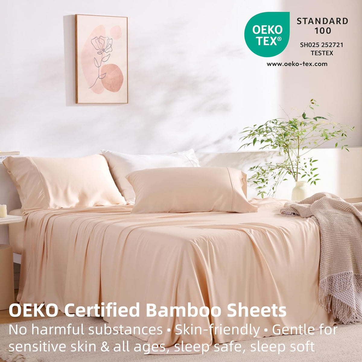 King Bamboo Rayon Sheets Set, Silky Soft Cooling Sheets Stay Put