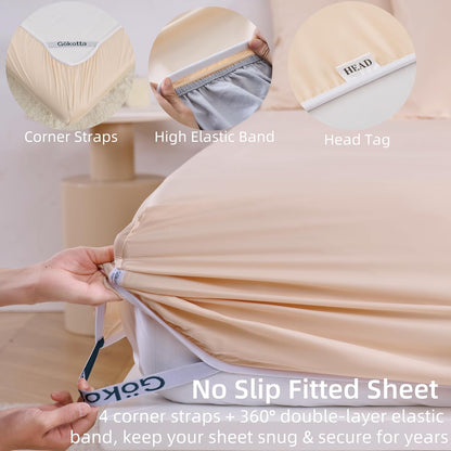 King Bamboo Rayon Sheets Set, Silky Soft Cooling Sheets Stay Put