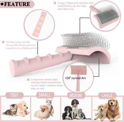 Dog Slicker Brush for Poodles Doodles Fluffy Deshedding Loose Hair.