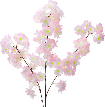 Daifunli 6 Pcs Artificial Cherry Blossom Branches Silk, Light Pink, Classic
