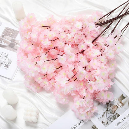 Daifunli 6 Pcs Artificial Cherry Blossom Branches Silk, Light Pink, Classic