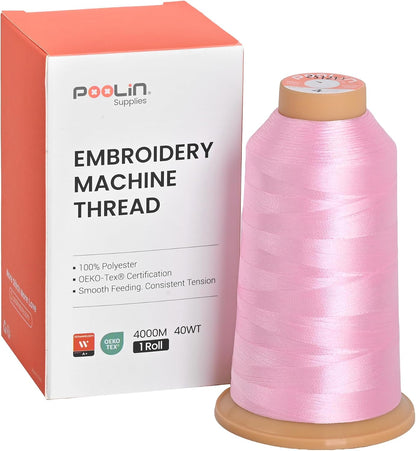 Poolin Polyester Machine Embroidery Thread 4000M 40WT Baby Pink 0004
