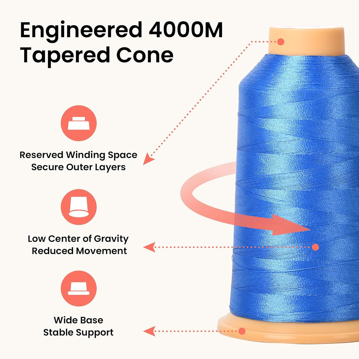 Poolin Polyester Machine Embroidery Thread 4000M 40WT Baby Pink 0004
