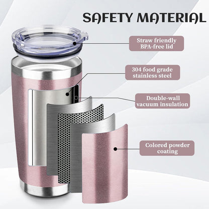 20oz Stainless Steel Travel Coffee Tumbler,Rose Gold