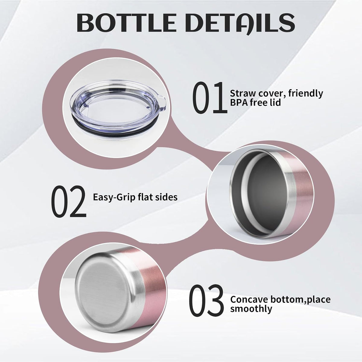 20oz Stainless Steel Travel Coffee Tumbler,Rose Gold