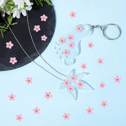 100 Pcs Natural Dried Forget Me Not Flowers Don't Forget Me Real Dried Pressed Flowers for Jewelry Candle Card Making DIY Resin Ornaments Nail Art Decorations(Pink)