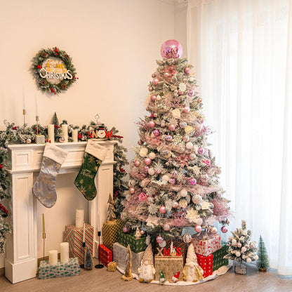 Pink Christmas Tree Topper 8 Inch Mirror Disco Ball Tree Topper