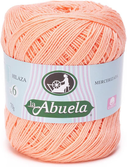 Abuela NO.6 [70grs] by Omega - Soft Yarn 100% Mercerized Cotton Yarn - Color 13-Peach 508