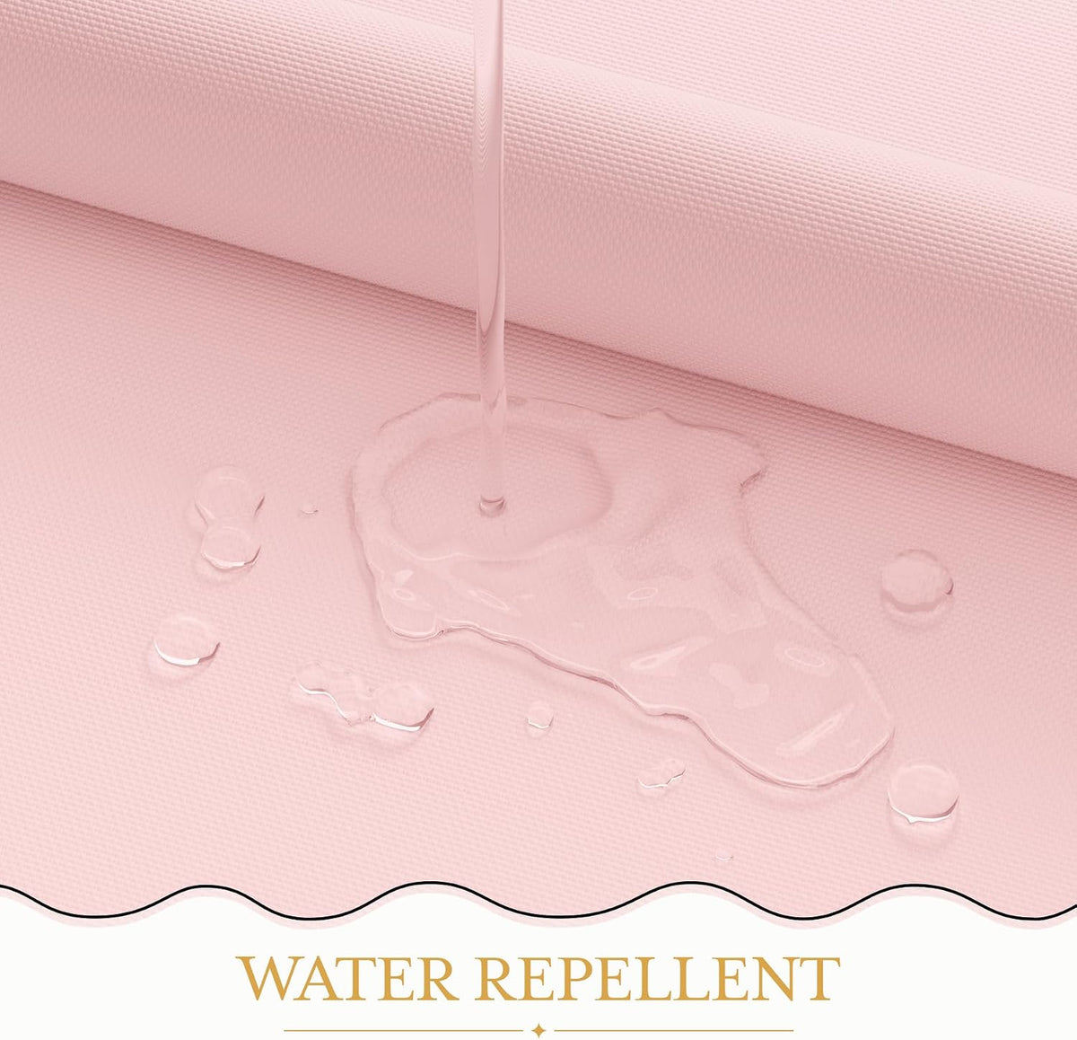 Pink Scalloped Shower Curtain with 12 Metal Hooks, Cute Heavy Duty Washable Curtains for Bathroom Hotel Bathtub, Water Repellent, 72 x 72 Inches