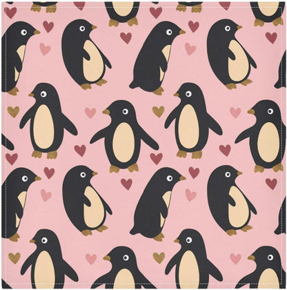Dinner Napkins Cloth Rustic Penguin Peach Valentines Gold Bistro Kitchen Napkins Cloth Set of 6 20 x 20in