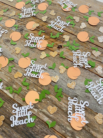 100 Pcs Little Cutie Baby Shower Confetti,Sweet Little Peach Confetti,Peach Confetti for Baby Shower Birthday Wedding Party Table Decoration Supplies