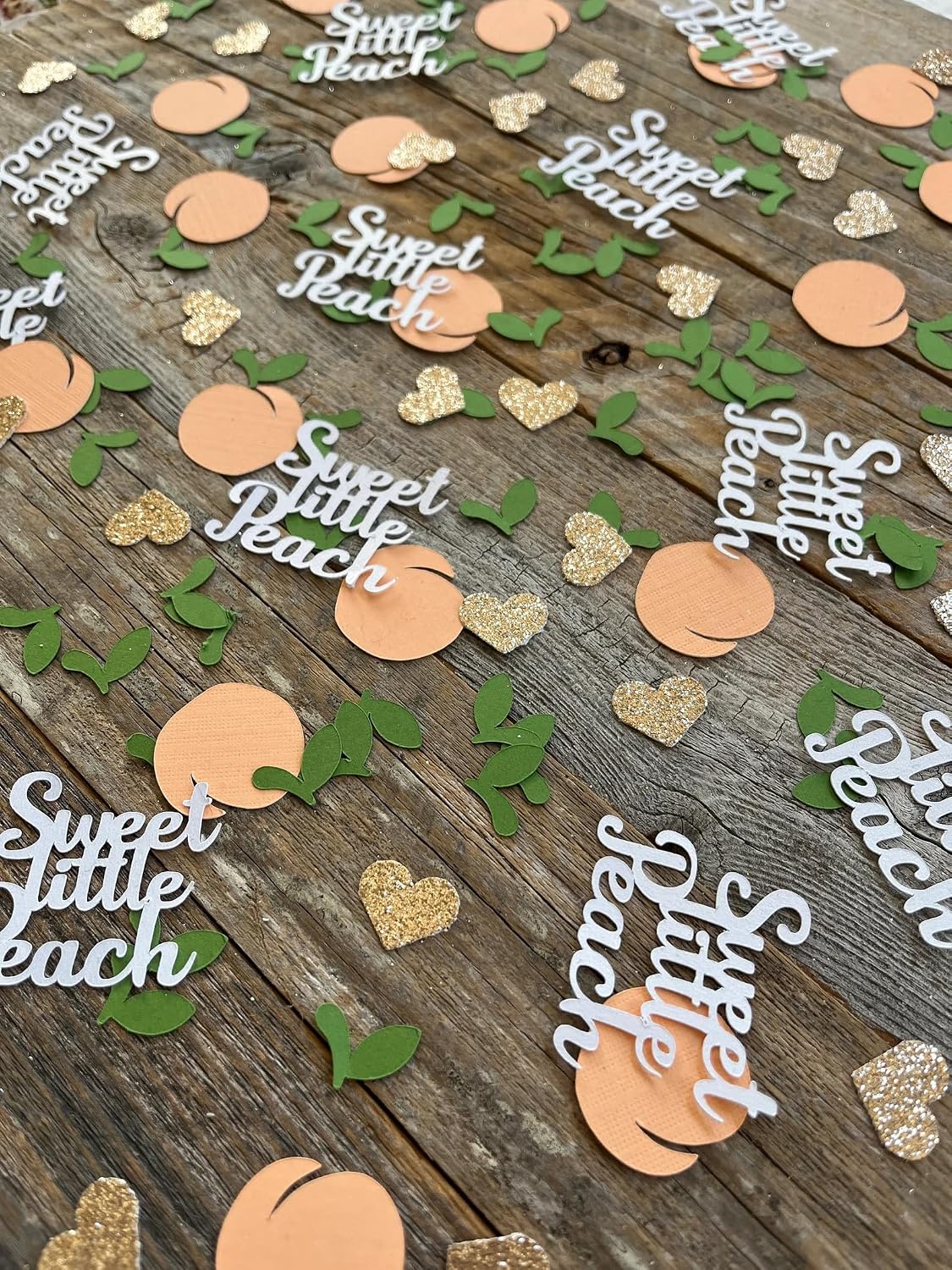 100 Pcs Little Cutie Baby Shower Confetti,Sweet Little Peach Confetti,Peach Confetti for Baby Shower Birthday Wedding Party Table Decoration Supplies