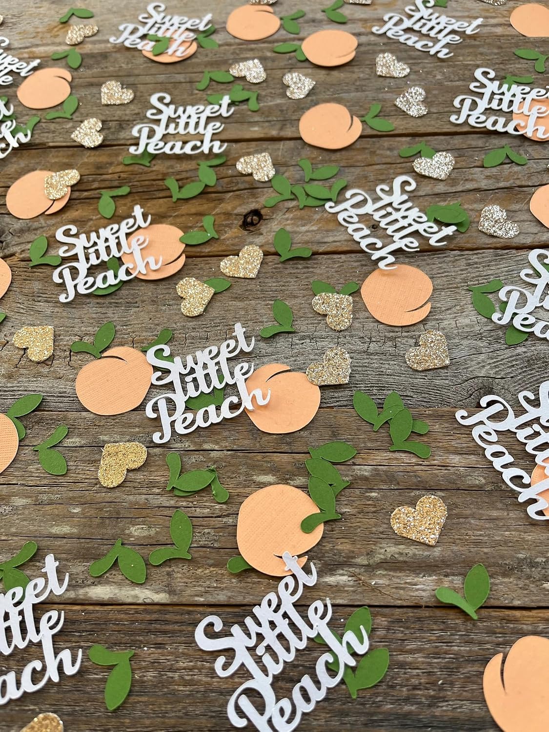 100 Pcs Little Cutie Baby Shower Confetti,Sweet Little Peach Confetti,Peach Confetti for Baby Shower Birthday Wedding Party Table Decoration Supplies