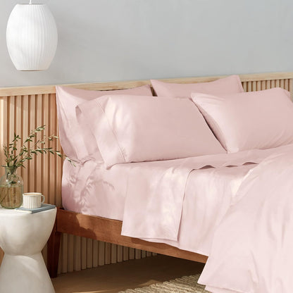 100% Organic Cotton 300 Thread Count Pillowcase Set, Blush, Standard, 2 Pack, 32" x 20"