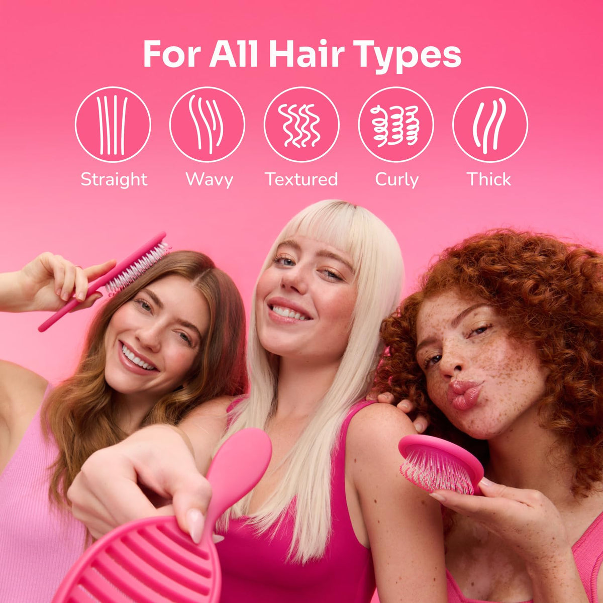 Original Detangler Hair Brush, Pink (Watercolor Waves), Ultra-Soft IntelliFlex Bristles, Detangling Bristles Glide Through Tangles (Wet Dry & Damaged Hair), Women & Men