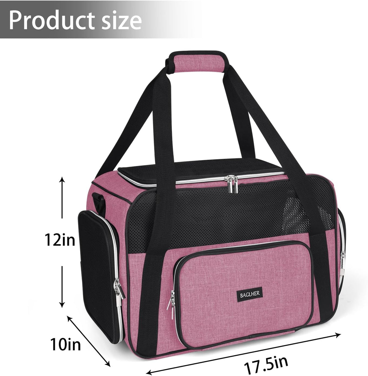 Pet Travel Carrier, Cat Carriers Dog Carrier for Small Medium Cats Dogs Puppies, Airline Approved Small Dog Carrier Soft Sided, Collapsible Puppy Carrier