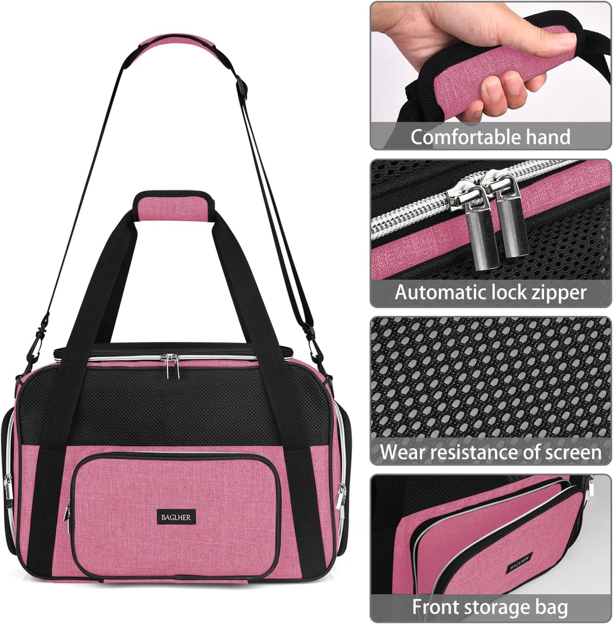 Pet Travel Carrier, Cat Carriers Dog Carrier for Small Medium Cats Dogs Puppies, Airline Approved Small Dog Carrier Soft Sided, Collapsible Puppy Carrier