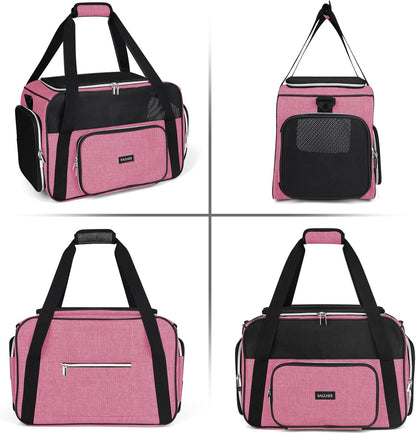 Pet Travel Carrier, Cat Carriers Dog Carrier for Small Medium Cats Dogs Puppies, Airline Approved Small Dog Carrier Soft Sided, Collapsible Puppy Carrier