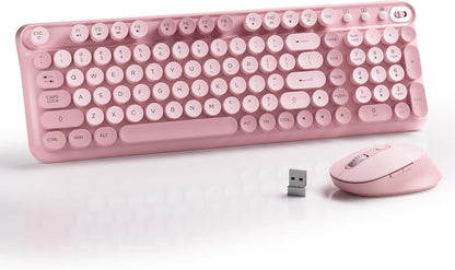 Wireless Keyboard and Mouse Combo (Pink)