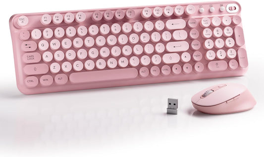 Wireless Keyboard and Mouse Combo (Pink)