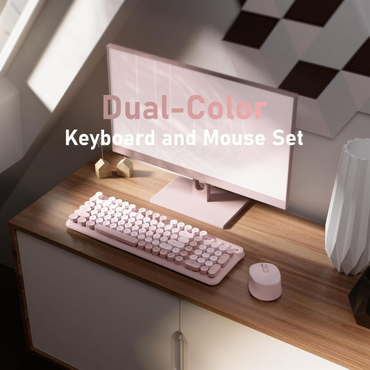 Wireless Keyboard and Mouse Combo (Pink)