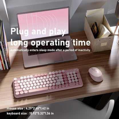 Wireless Keyboard and Mouse Combo (Pink)