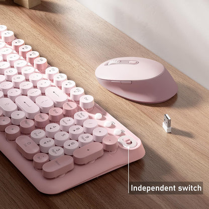 Wireless Keyboard and Mouse Combo (Pink)