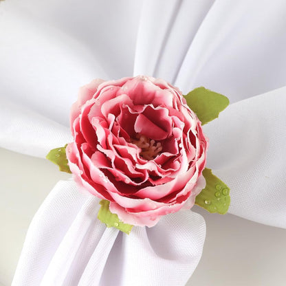 Flower Napkin Rings Set of 12, Rustic Napkin Holder Rings Table Decorations