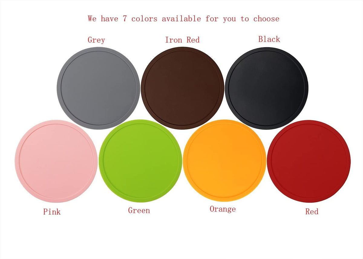 3 Pieces 3.93 Inch Silicone Coasters, Round Coasters for Drinks, Beverage Coffee Tea Coaster (Pink)