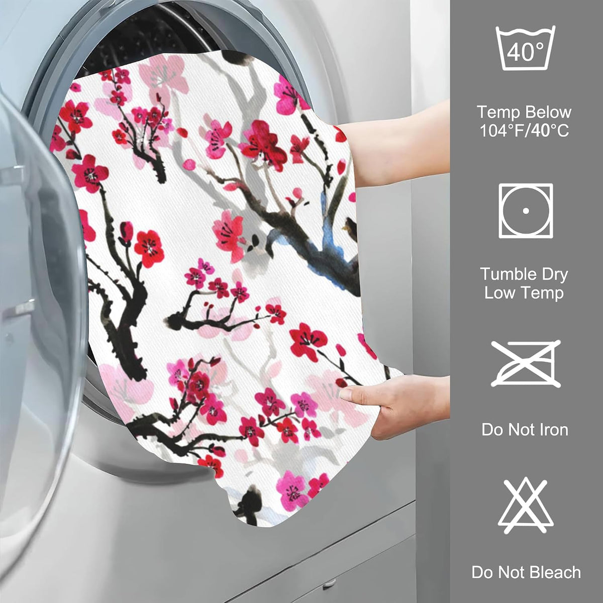 Hand Towels Set of 2 Pink Blooming Flowers Towels for Bathroom Soft Absorbent Decorative Hand Bath Towels Dish Towels for Kitchen Sports Gym Yoga Home Decor 14 x 28 in