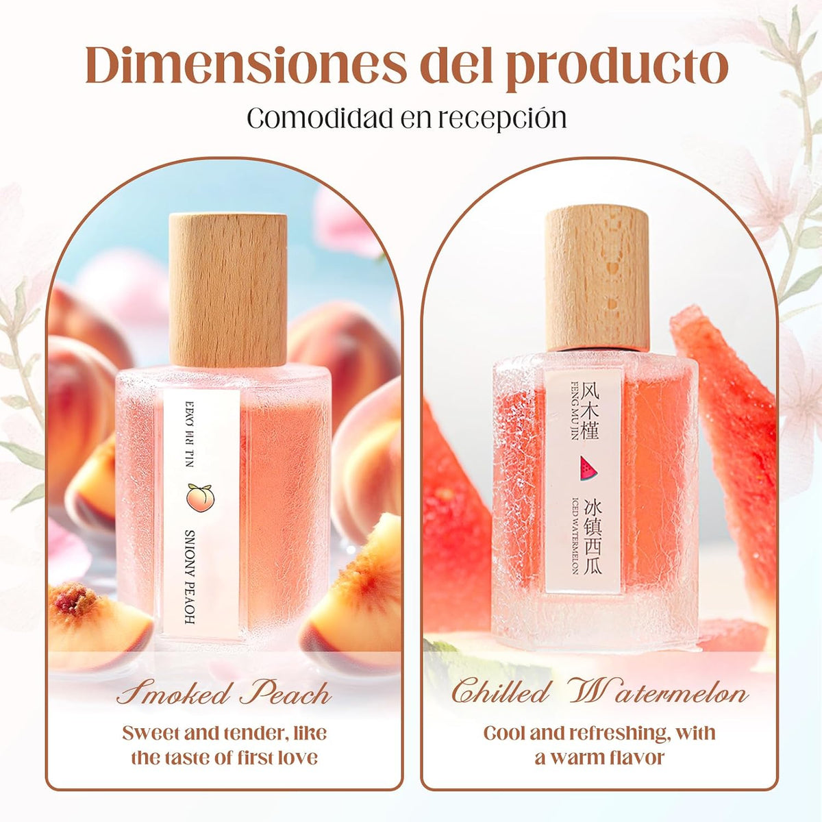 Peach Scented Fragrance Spray 50ml - 2025 New, Long-Lasting Refreshment | Fruit, Woody & Floral Notes | Confident & Elegant Women's Perfume (Peach)