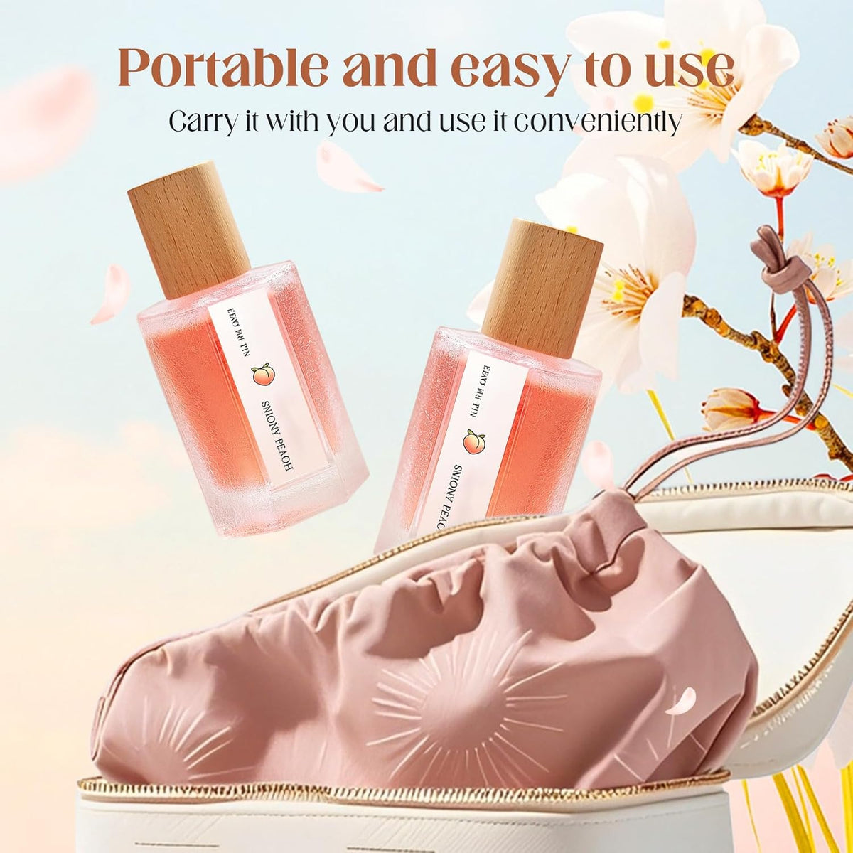 Peach Scented Fragrance Spray 50ml - 2025 New, Long-Lasting Refreshment | Fruit, Woody & Floral Notes | Confident & Elegant Women's Perfume (Peach)