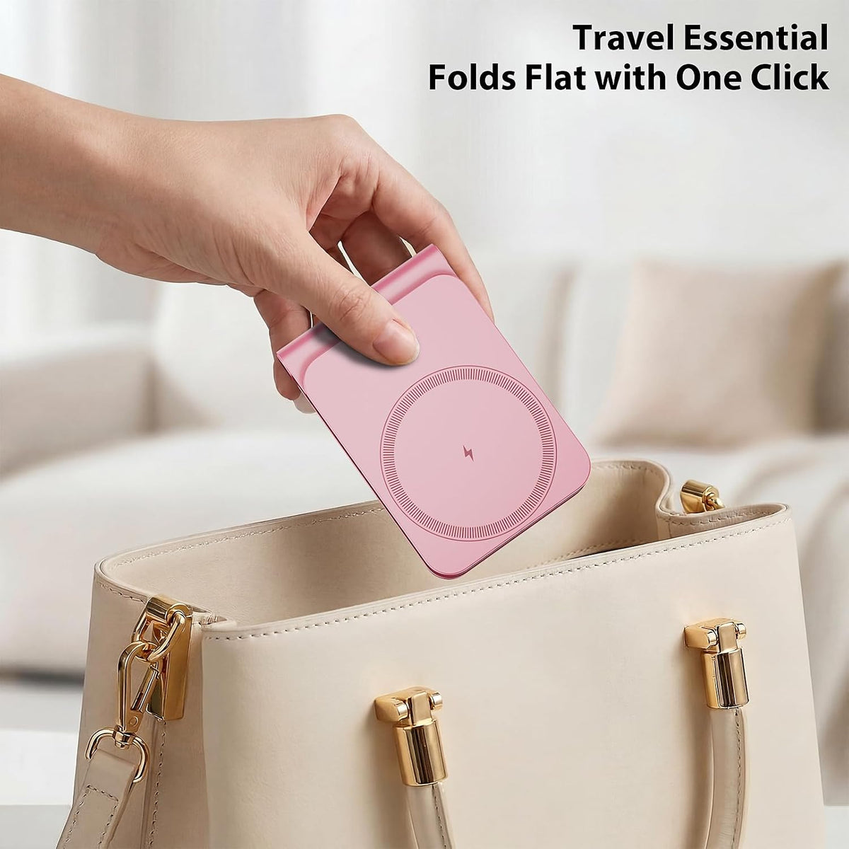3-in-1 Charging Station for Apple Devices, Foldable Magnetic Wireless Charger Stand, Fast Charger Station for iPhone17/16/15/14/13/12 Pro Max/ AirPods2/3/4 and IWatch Ultra Series(Pink)