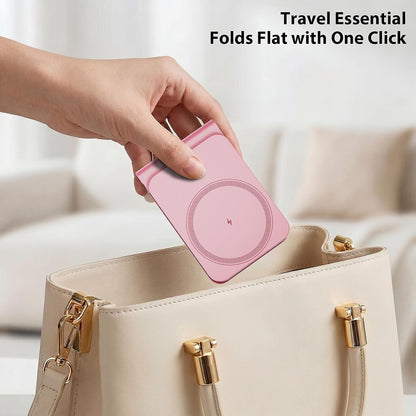 3-in-1 Charging Station for Apple Devices, Foldable Magnetic Wireless Charger Stand, Fast Charger Station for iPhone17/16/15/14/13/12 Pro Max/ AirPods2/3/4 and IWatch Ultra Series(Pink)
