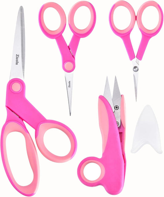 Premium Sewing Scissors Bundle: Heavy Duty Fabric, Detail Embroidery & Small Selvedge Scissors, Thread Snips for Tailoring, Dressmaking, Quilting & Arts&Crafts